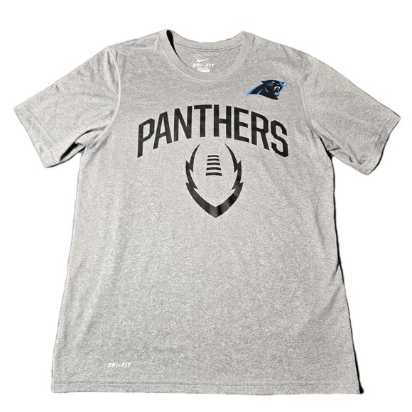 Carolina Panthers Shirt Mens Medium Gray Nike Dri Fit NFL Football Short Sleeve - Picture 1 of 6